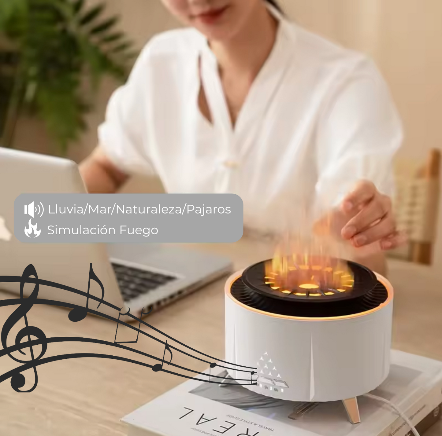 Humidificador con Altavoz Bluetooth